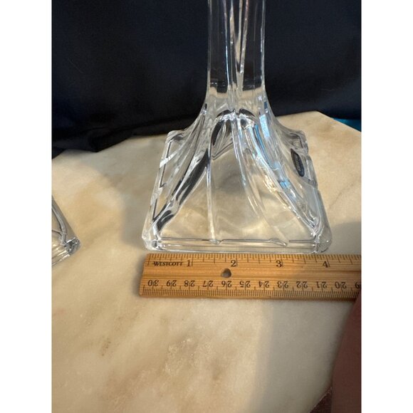 Delomb Toscany Pair Of Elegant 24% Lead Crystal Candlesticks - 10" Tall Made In - Picture 7 of 7